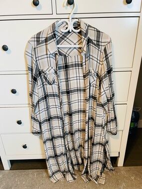 Torrid Black and White Plaid Button-Down Shirt